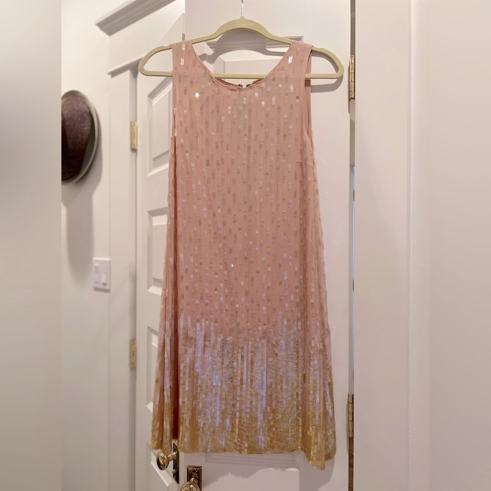 Alice + Olivia Embellished Sequin Shift Dress Sz Small